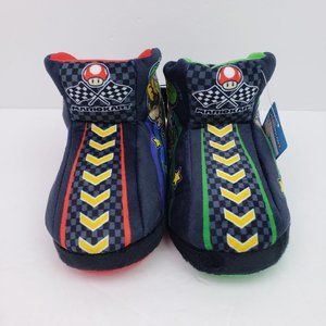 Nintendo MarioKart Mario Luigi Boys Size 13/1 Red Green Slip On Comfy Slippers